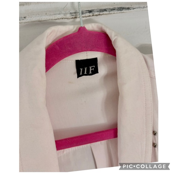 VINTAGE 80S PINK STUDDED BEADED FLORAL EMBELLISHED SHOULDER PAD SOFT BLAZER GLAM - Picture 6 of 6